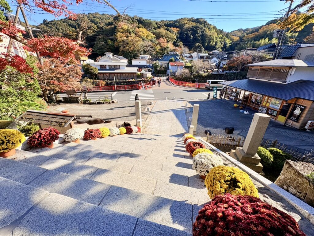 修禅寺から温泉街を見渡した風景